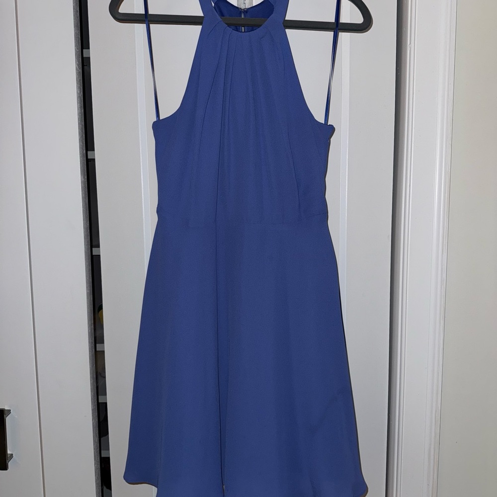Express Blue Halter A-Line Mini Dress